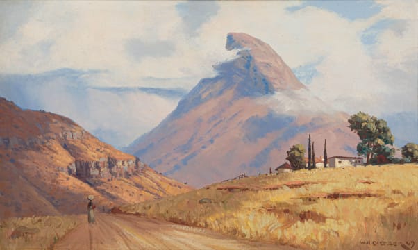Willem Hermanus Coetzer; Landscape with Mountain Peak