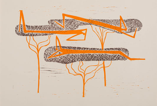Walter Battiss; Figures on Mopani Trees