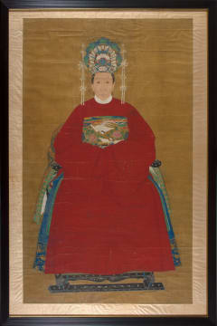 A Chinese painting of a courtier, ink and colour on silk, 19th/20th century
