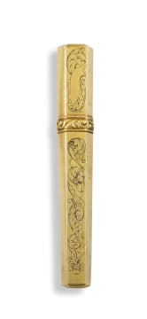 Gold needle case, 19th century, possibly French