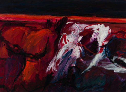Fred Schimmel; Abstract in Black and Red