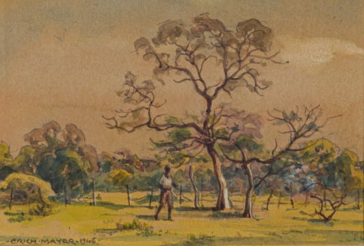 Erich Mayer; Landscape with Figure