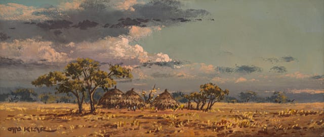 Otto Klar; Landscape with Dwellings