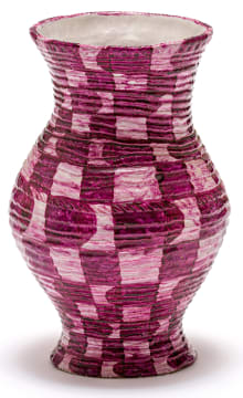Hylton Nel; Vase with Checked Pattern