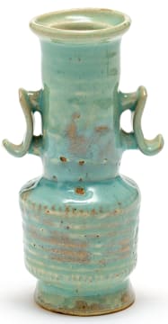 Hylton Nel; Two-Handled Turquoise Vase