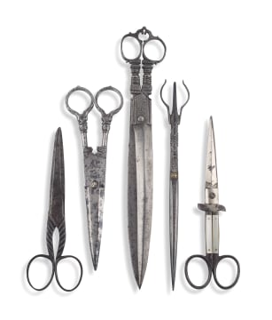 A pair of Spanish steel tailor's scissors, 18th/19th century