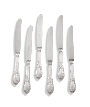 A set of six German silver-plate dinner knives