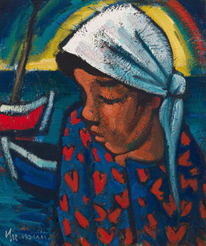 Hennie Niemann Snr; Woman Wearing a Headscarf