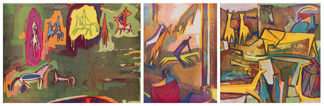 Walter Battiss; The Parade; The Yellow Afternoon; Tame Fawns, three