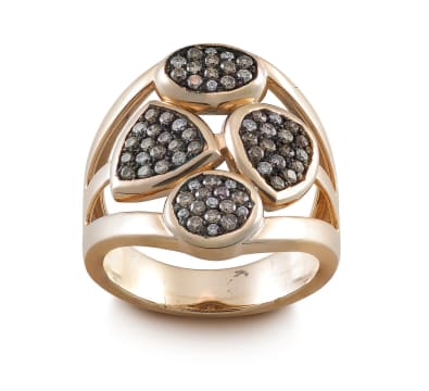 Diamond and 14ct rose gold ring, designed by Taz Watson