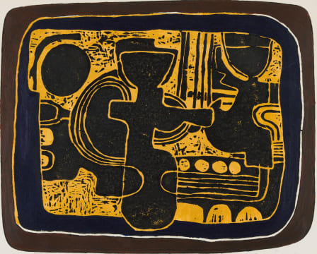 Lucky Sibiya; Abstract Composition in Black and Yellow