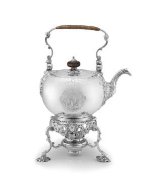 A George II silver-on-kettle stand, Peter Archambo, London, 1737