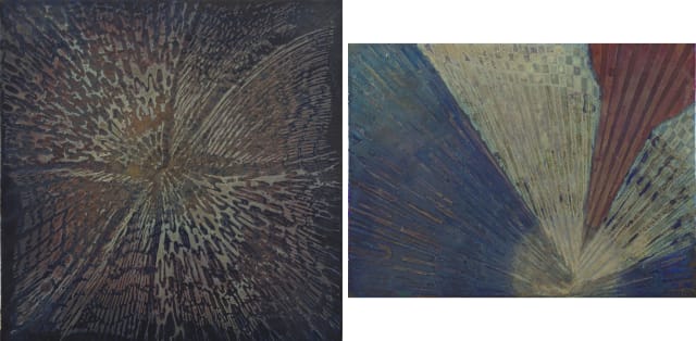 Sandra Uttridge and Nelius Britz; Exploding Glazers; Shattered Gold Sunrise, two