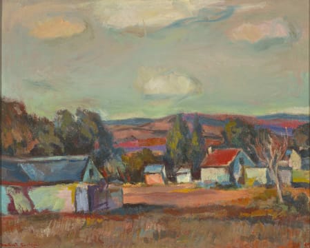 Herbert Coetzee; Landskap met Plaasgeboue (Oos-Transvaal)
