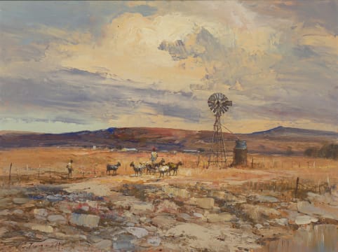Christopher Tugwell; Landscape with Goat Herd and Windmill