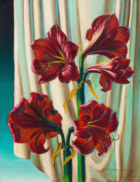 Vladimir Tretchikoff; Red Lilies (Amaryllis)