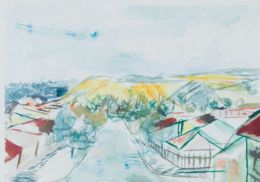 Thijs Nel; Mining Village with Mine Dumps