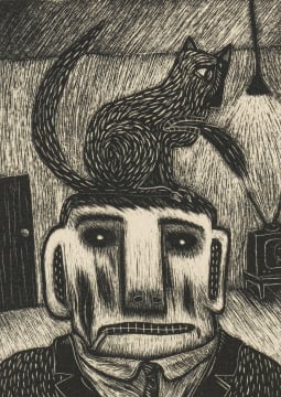 Norman Catherine; Cat on Head