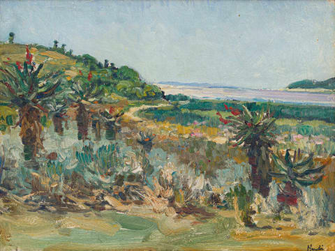 Hugo Naudé; Coastal Landscape with Aloes