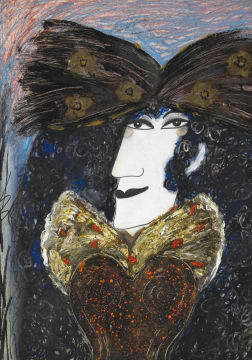 Nina Romm; Portrait of a Lady with a Bow