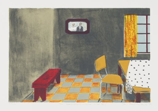 Sam Nhlengethwa; My Grandmother's Kitchen in the Sixties