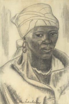 Maggie Laubser; Woman with a Headscarf