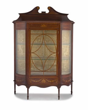 An Edwardian mahogany and inlaid display cabinet