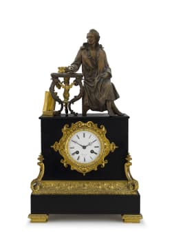 A French gilt-metal and bronze-mounted mantle clock, 19th century