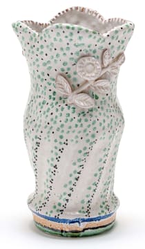 Hylton Nel; Green Spotted Vase with Flowers and Leaves