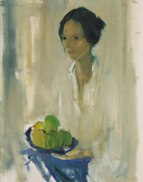 Louis van Heerden; Woman with a Bowl of Fruit