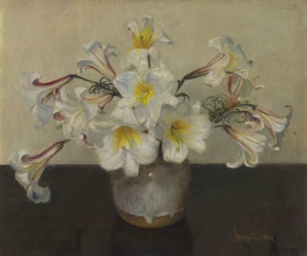 Frans Oerder; St. Joseph Lilies in a Ginger Jar