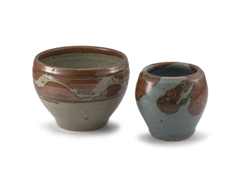 Two ovoid vases