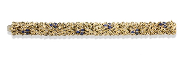 Italian gold and blue-sapphire bracelet