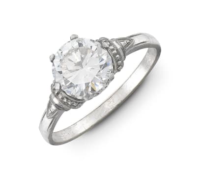 Diamond platinum and gold ring