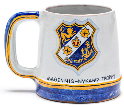 A Linn Ware commemorative tankard, 1954