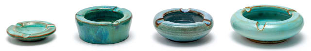 Four Linn Ware ashtrays