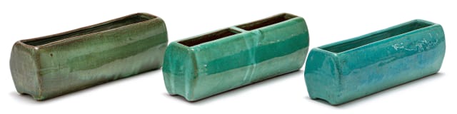 A Globe turquoise-glazed flower trough