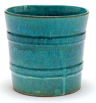 A Globe green-glazed jardinière