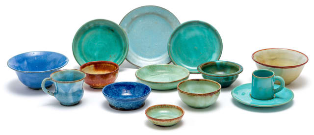 Three Linn Ware side plates