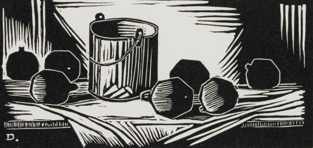 David Botha; Still Life with Pomegranates and Bucket