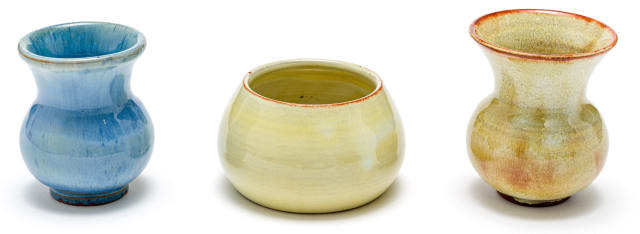 A Linn Ware blue-glazed vase