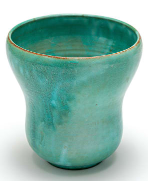 A Linn Ware green-glazed vase