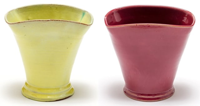 A Linn Ware lemon yellow-glazed vase