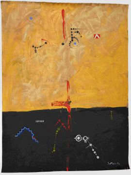 Samson Mnisi; Abstract Landscape (Golden Sky)