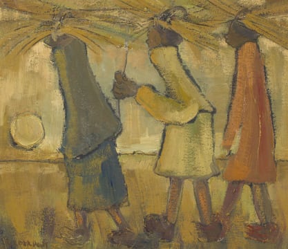 Frans Claerhout; Figures carrying Straw