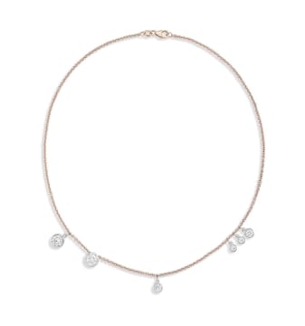 Six stone diamond and gold necklace