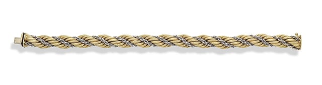 Italian 18ct yellow and white gold bracelet, 1970s