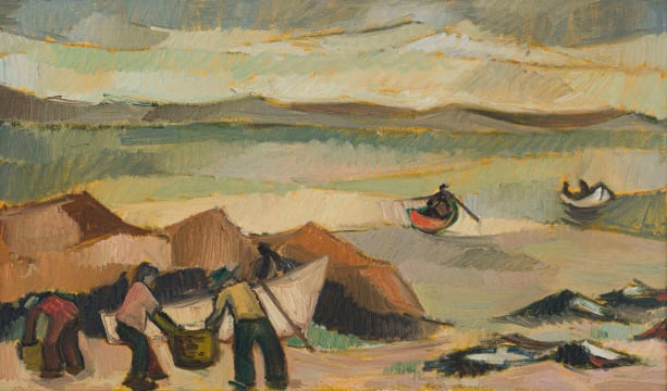 F Brandenburger; Fishermen and Rowing Boats