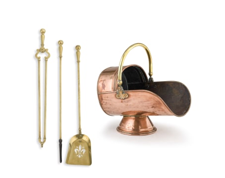 A copper and brass coal scuttle, late 19th century