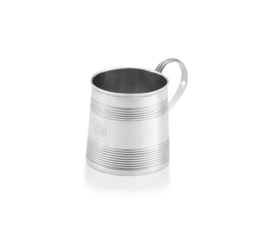 A George III silver christening mug, Peter & Ann Bateman, London, 1799, with import marks for France